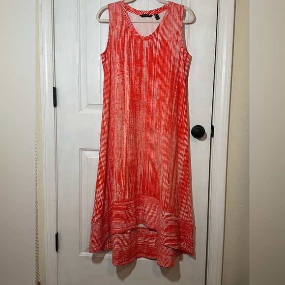 H by Halston Sleeveless Midi Hi-Lo Hem Summer Dress - Picture 2 of 7